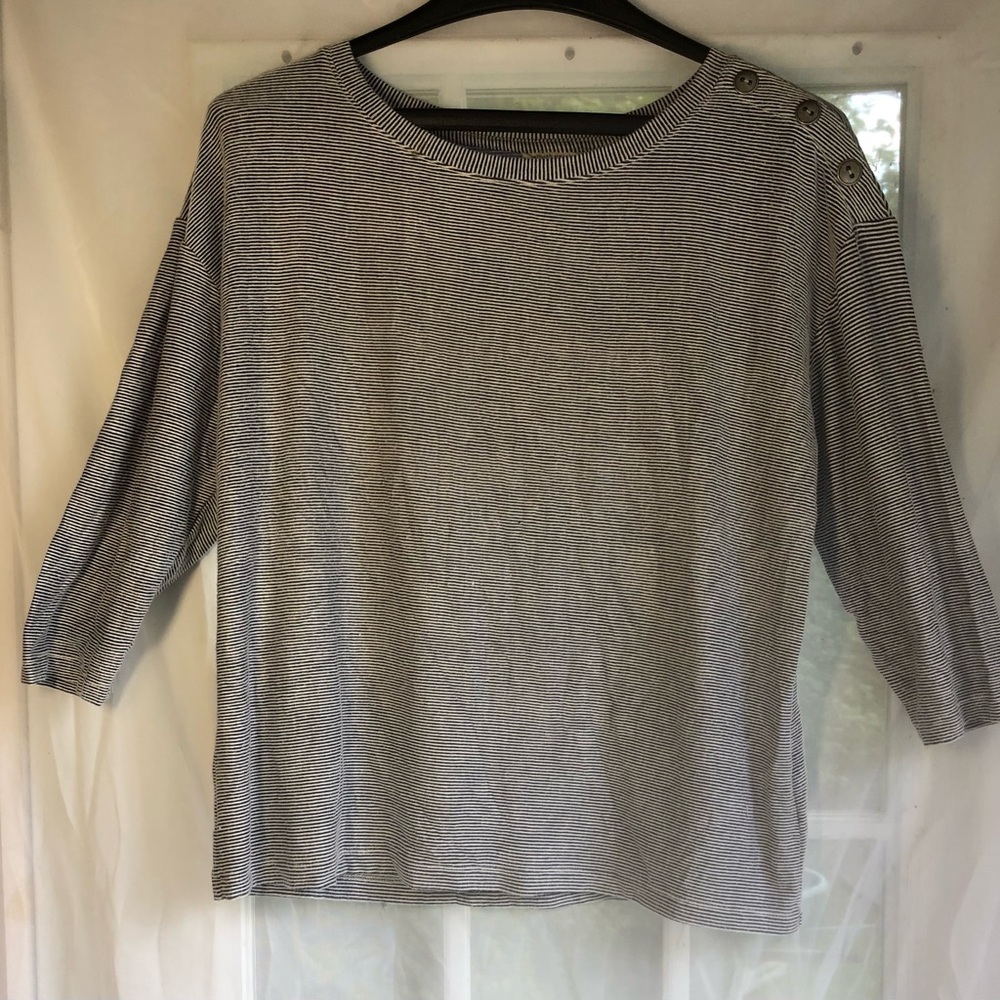 Christian Soriano New York Striped 3/4 Length Sleeves Boat Neckline Women’s XL